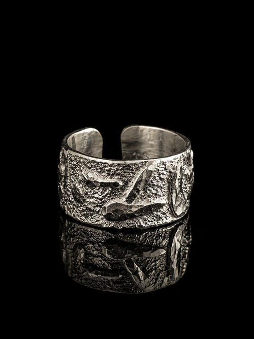 Hand-Carved Sterling Silver Ring
