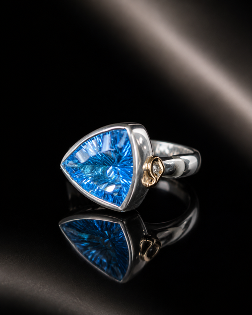 14K Yellow Gold & Sterling Silver Topaz Ring