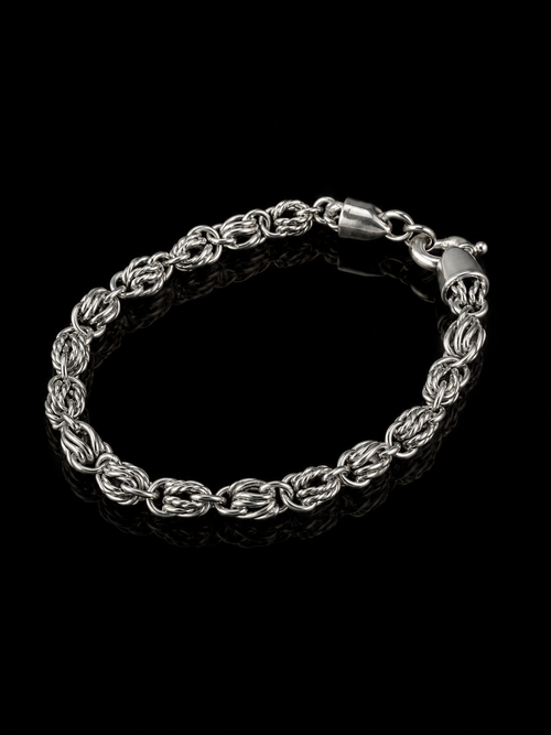 Hand-Woven Solid Sterling Silver Bracelet