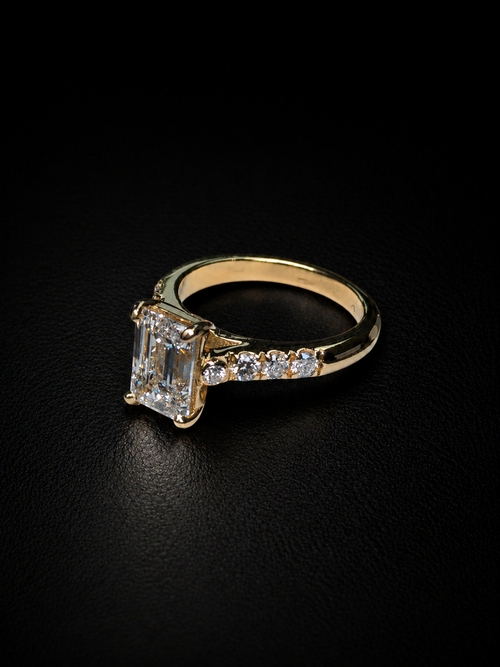 Emerald-Cut Diamond Solitaire Ring